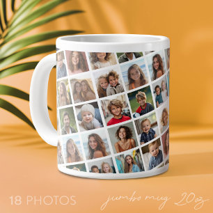 Create a Custom Photo Collage with 18 Photos Giant Coffee Mug