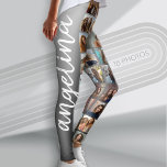 Create a Custom Photo Collage with 18 Photos Leggings<br><div class="desc">Use your favorite photo or pictures to make a fun keepsake to share with friends. This photo grid uses 18 photos and includes a place to add your name on one leg. A funky,  statement piece that makes a great gift!</div>