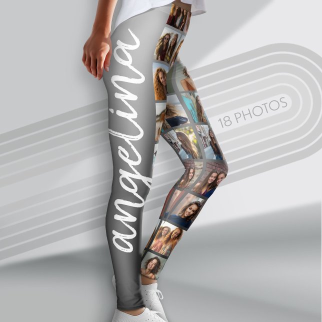 Create a Custom Photo Collage with 18 Photos Leggings (Custom Photo Leggings with 18 Photos)