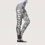Create a Custom Photo Collage with 18 Photos Leggings<br><div class="desc">Use your favorite photo or pictures to make a fun keepsake to share with friends. This photo grid uses 18 photos and includes a place to add your name on one leg. A funky,  statement piece that makes a great gift!</div>
