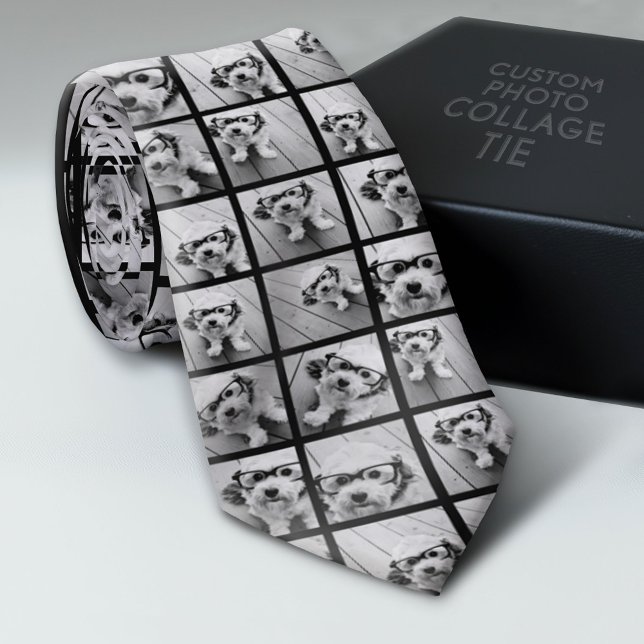 Create a Custom Photo Collage with 18 Photos Neck Tie (Custom Photo Collage Tie - Create Your Own Look)