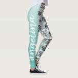 Create a Custom Photo Collage with 18 Photos teal Leggings<br><div class="desc">Use your favorite photo or pictures to make a fun keepsake to share with friends.</div>