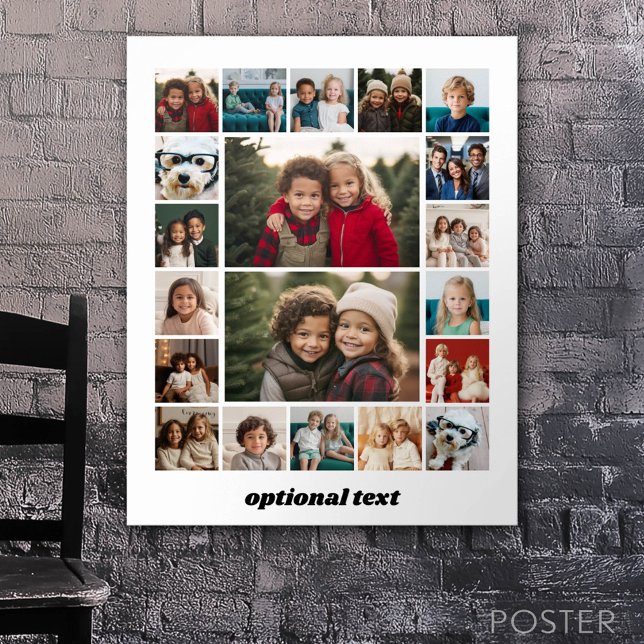 Create a Custom Photo Collage with 20 Photos Poster (Custom Poster)