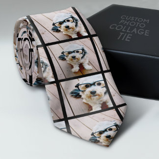 Create a Custom Photo Collage with 3 Photos Neck Tie