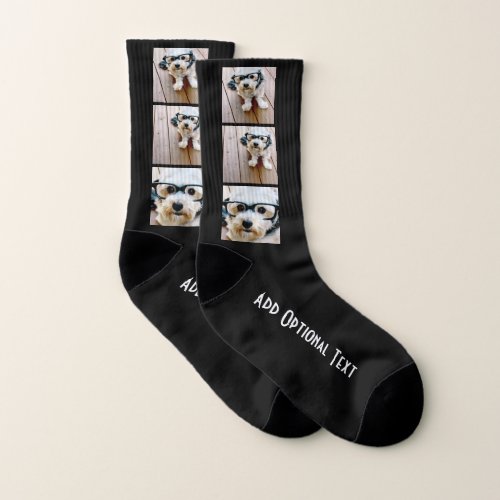 Create a Custom Photo Collage with 3 Photos Socks