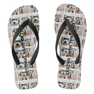 Create a Custom Photo Collage with 4 Photos Flip Flops
