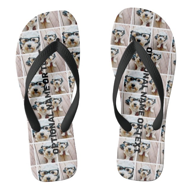 Create a Custom Photo Collage with 4 Photos Flip Flops (Footbed)