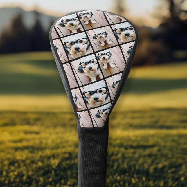 Create a Custom Photo Collage with 4 Photos Golf Head Cover (Personalized Golf Head Cover)