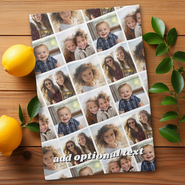 Create a Custom Photo Collage with 4 Photos Kitchen Towel (Custom Kitchen Towel with a Photo Collage)