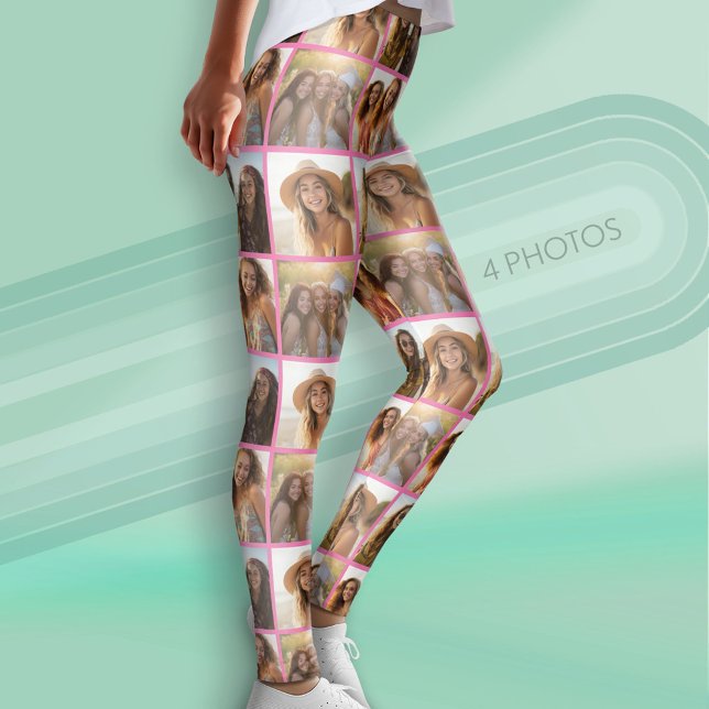 Create a Custom Photo Collage with 4 Photos Leggings (Custom Leggings with 4 Photos)