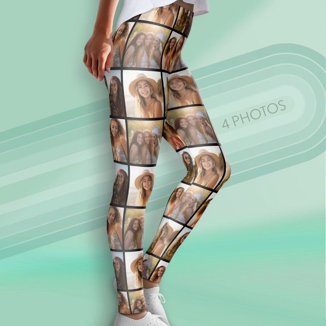Create a Custom Photo Collage with 4 Photos Leggings (Custom Leggings with 4 Photos)