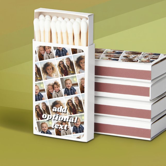Create a Custom Photo Collage with 4 Photos Matchboxes (Custom Photo Matchbox with Matches)