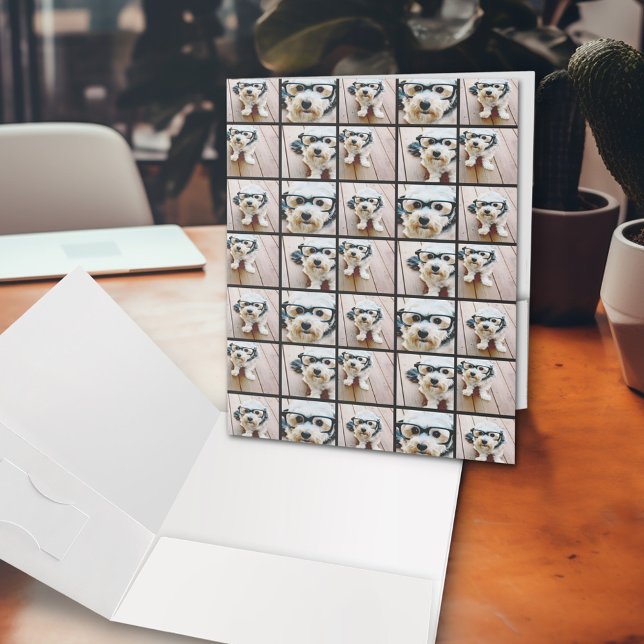 Create a Custom Photo Collage with 4 Photos Pocket Folder (Personalized pocket folders)