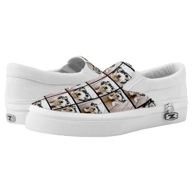Create a Custom Photo Collage with 4 Photos Slip-On Sneakers | Zazzle