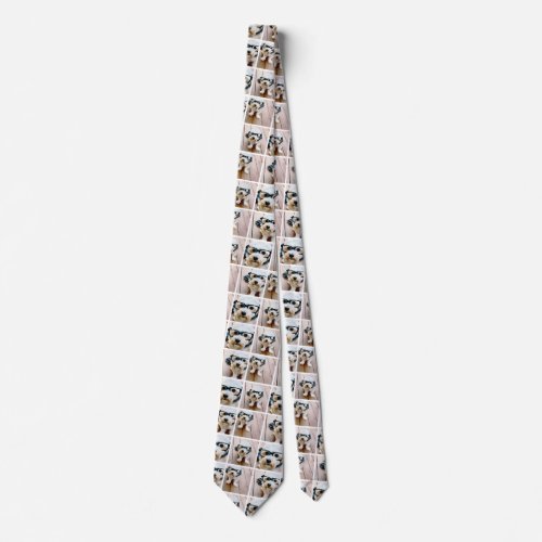 Create a Custom Photo Collage with 4 Photos White Neck Tie