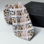Create a Custom Photo Collage with 4 Photos White Neck Tie<br><div class="desc">White background - Use your favorite photo or pictures to make a fun keepsake to share with friends. This includes a combination of your four favorite pictures. Other combinations are available in our store. You can also buy this without changing the pics if you enjoying dogs with glasses.</div>