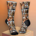 Create a Custom Photo Collage with 6 Photos black Socks<br><div class="desc">Use your favorite photo or pictures to make a fun keepsake to share with friends. Use 6 photos - easier if they are cropped into squares - to make an all over print of your pictures.</div>