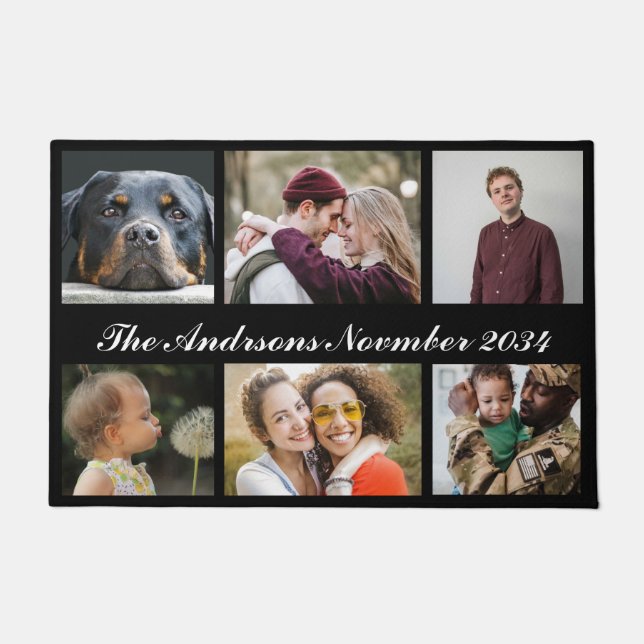 Create a Custom Photo Collage with 6 Photos  Doormat (Front)