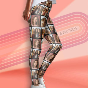 Create a Custom Photo Collage with 6 Photos Leggings
