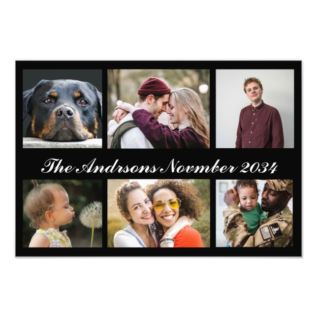 Create a Custom Photo Collage with 6 Photos  Print (Front)