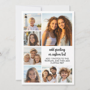 Create a Custom Photo Collage with 7 Photos Holiday Card