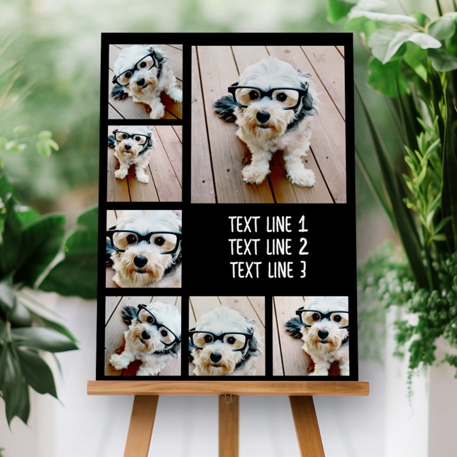 Create a Custom Photo Collage with 7 Photos - Text Foam Board (Create a 7 Photo Collage Sign Board for a party or to display on your wall as a keepsake)