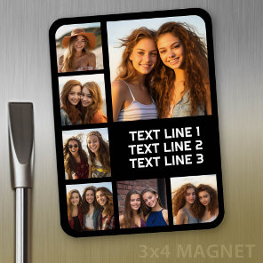 Create a Custom Photo Collage with 7 Photos - Text Magnet