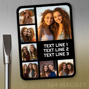Create a Custom Photo Collage with 7 Photos - Text Magnet