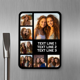 Create a Custom Photo Collage with 7 Photos - Text Magnet
