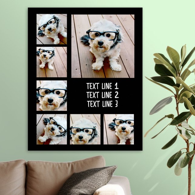 Create a Custom Photo Collage with 7 Photos - Text Poster (Photo Collage Poster)