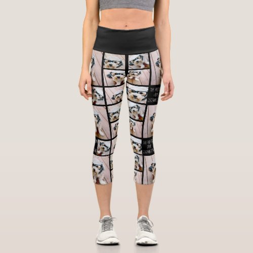 Create a Custom Photo Collage with 8 Photos black Capri Leggings