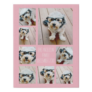 Create a Custom Photo Collage with 8 Photos Faux Canvas Print