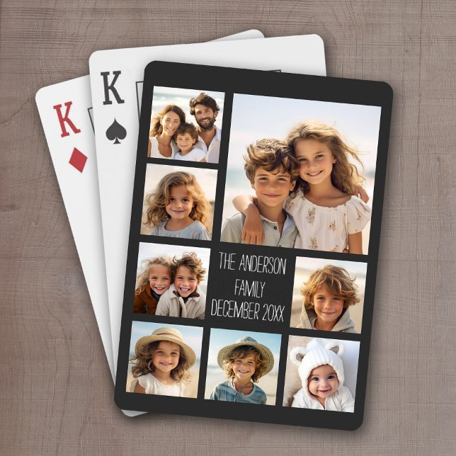 Create a Custom Photo Collage with 8 Photos Poker Cards (Add 8 photos to personalize a set of playing cards. Make a great gift for friends and family.)