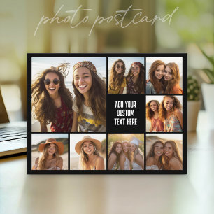 Create a Custom Photo Collage with 8 Photos Postcard