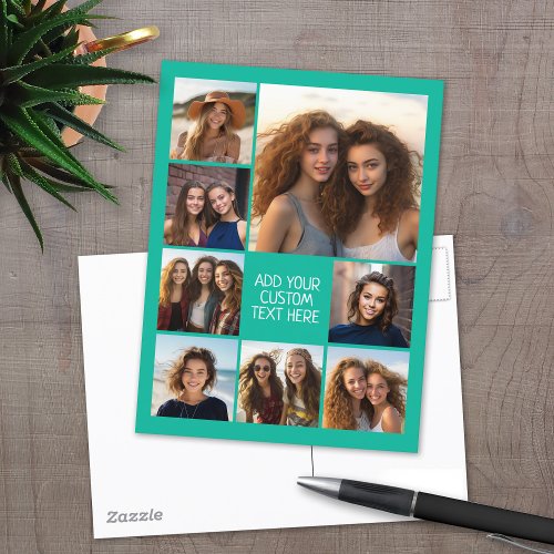Create a Custom Photo Collage with 8 Photos Postcard