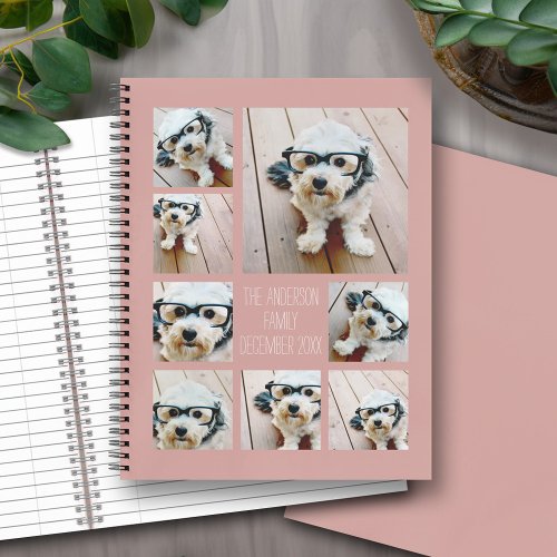 Create a Custom Photo Collage with 8 Photos _ rose Notebook
