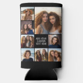 Create a Custom Photo Collage with 8 Photos Seltzer Can Cooler (Back)