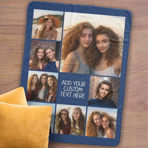 Create a Custom Photo Collage with 8 Photos Sherpa Blanket