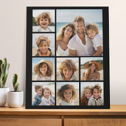 Create a Custom Photo Collage with 9 Photos Faux Canvas Print