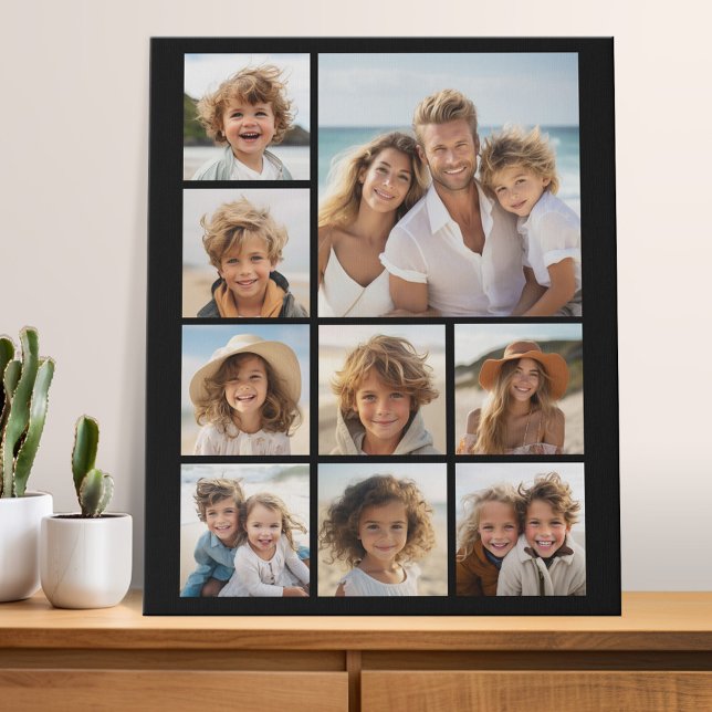 Create a Custom Photo Collage with 9 Photos Faux Canvas Print (Custom Photo collage - wall art with your photos)
