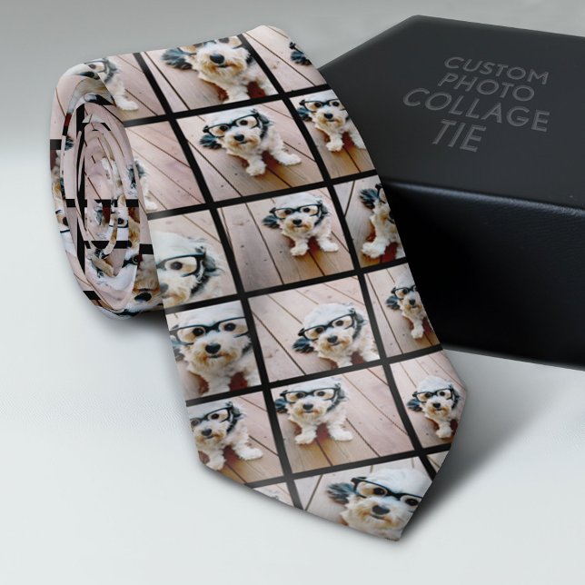 Create a Custom Photo Collage with 9 Photos Neck Tie (Custom Photo Collage Tie - Create Your Own Look)