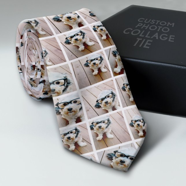 Create a Custom Photo Collage with 9 Photos Neck Tie (Custom Tie with a Photo Collage)