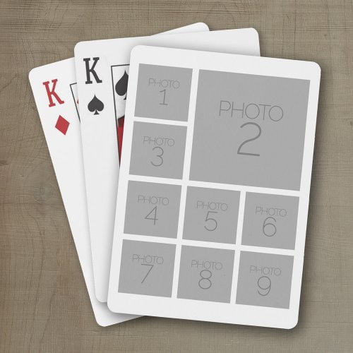 Create a Custom Photo Collage with 9 Photos white Playing Cards