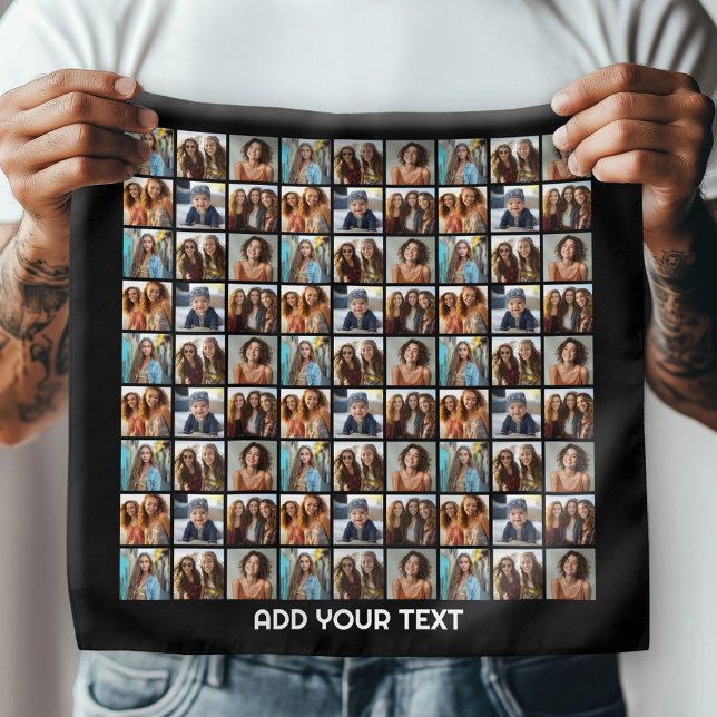Create a Custom Photo Pattern - 6 Photos - Text Bandana (Custom Photo Bandana)