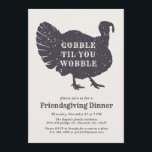 Create A Custom Slogan Friendsgiving Thanksgiving Invitation<br><div class="desc">Enjoy being creative this Thanksgiving / Friendsgiving with this customized text turkey invitation card. It features a turkey silhouette with your own unique words contained inside.  Use the customization function to change the font size,  font type,  and spacing. Enjoy being inventive with slogans and making it your own.</div>