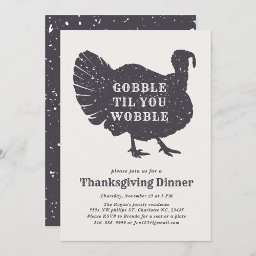 Create A Custom Slogan Turkey Thanksgiving Invitation