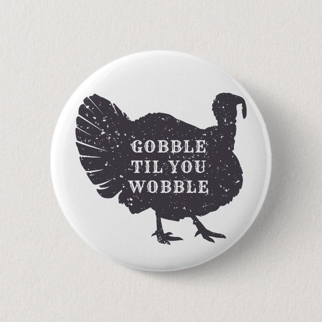 Create A Custom Text Turkey Thanksgiving Button (Front)