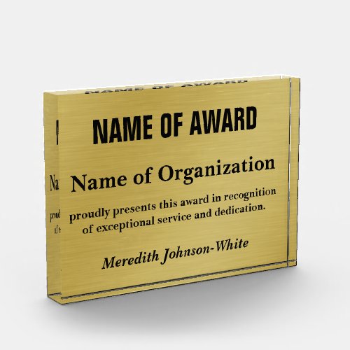 Create a Custom Volunteer Recognition Award Gold