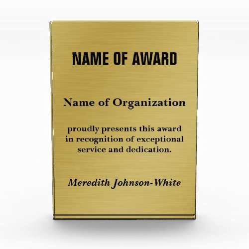 Create a Custom Volunteer Recognition Award Gold