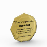Create A Custom Volunteer Recognition Award (gold) at Zazzle